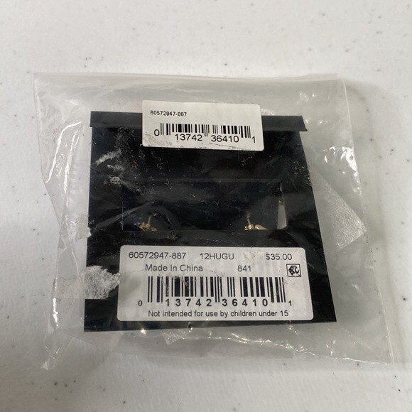 Givenchy Rose Gold Tone Crystal Small Hoop Earrings Saddleback Closure - Picture 7 of 7